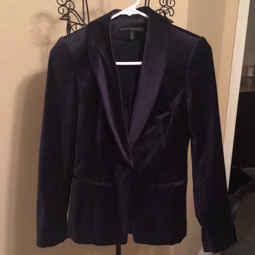 Dark blue velvet blazer